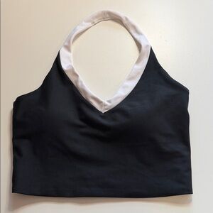 YPB SculptLUX Halter Sports Bra Black & White